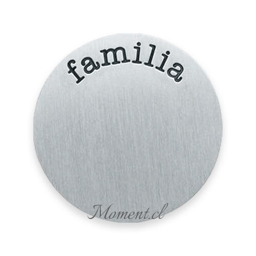 Disco con mensaje: familia. Plateado