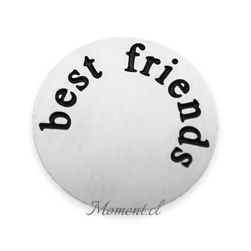 Disco con mensaje_best friends. Plateado