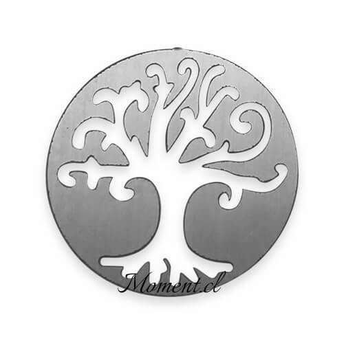 Disco con diseño_arbol de la vida. Plateado