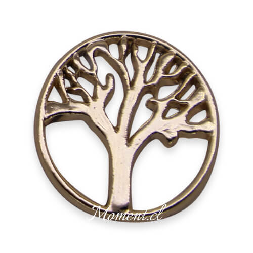 Disco árbol de la vida. Rosado-Dorado