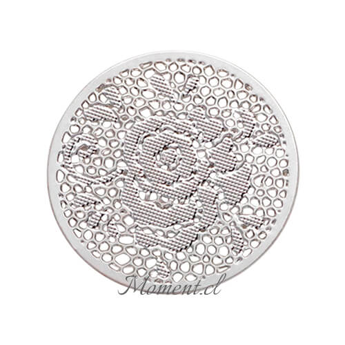Disco diseño filigrano. Rosa. Plateado