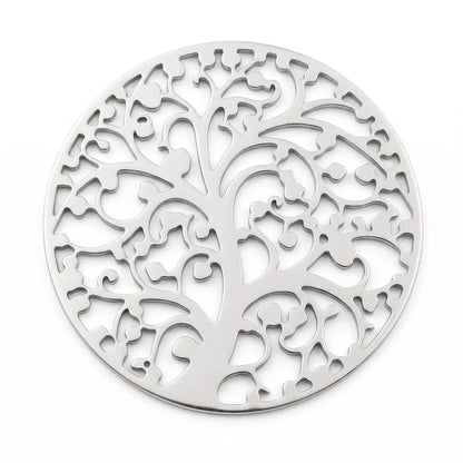 Disco diseño filigrano Arbol. Plateado