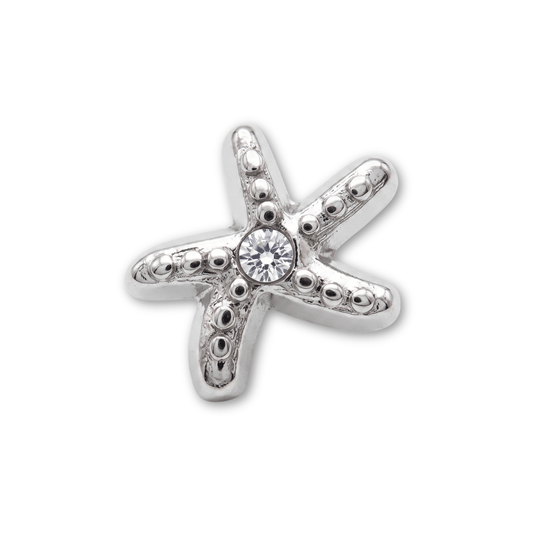 Estrella de mar Plateada con cristal