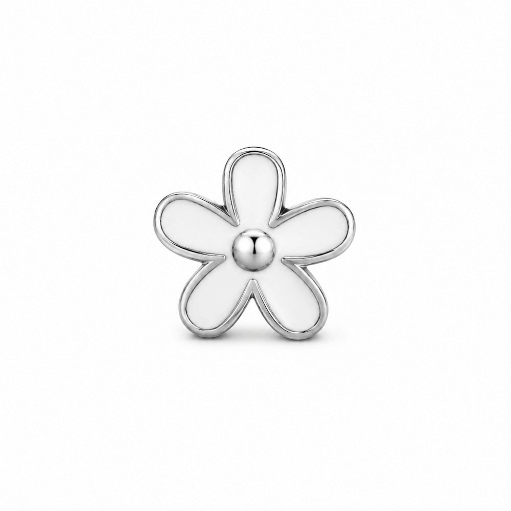 Flor blanco, plata 925