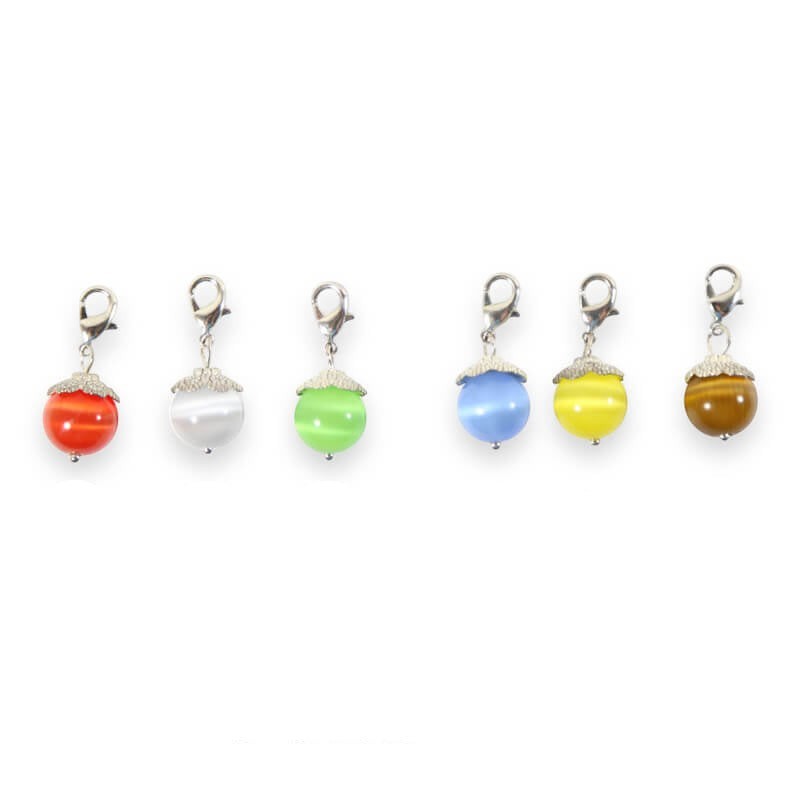 Colgantes Moment de perla perlamutra multicolor con broche plateado para joyas, llaveros o bolsos